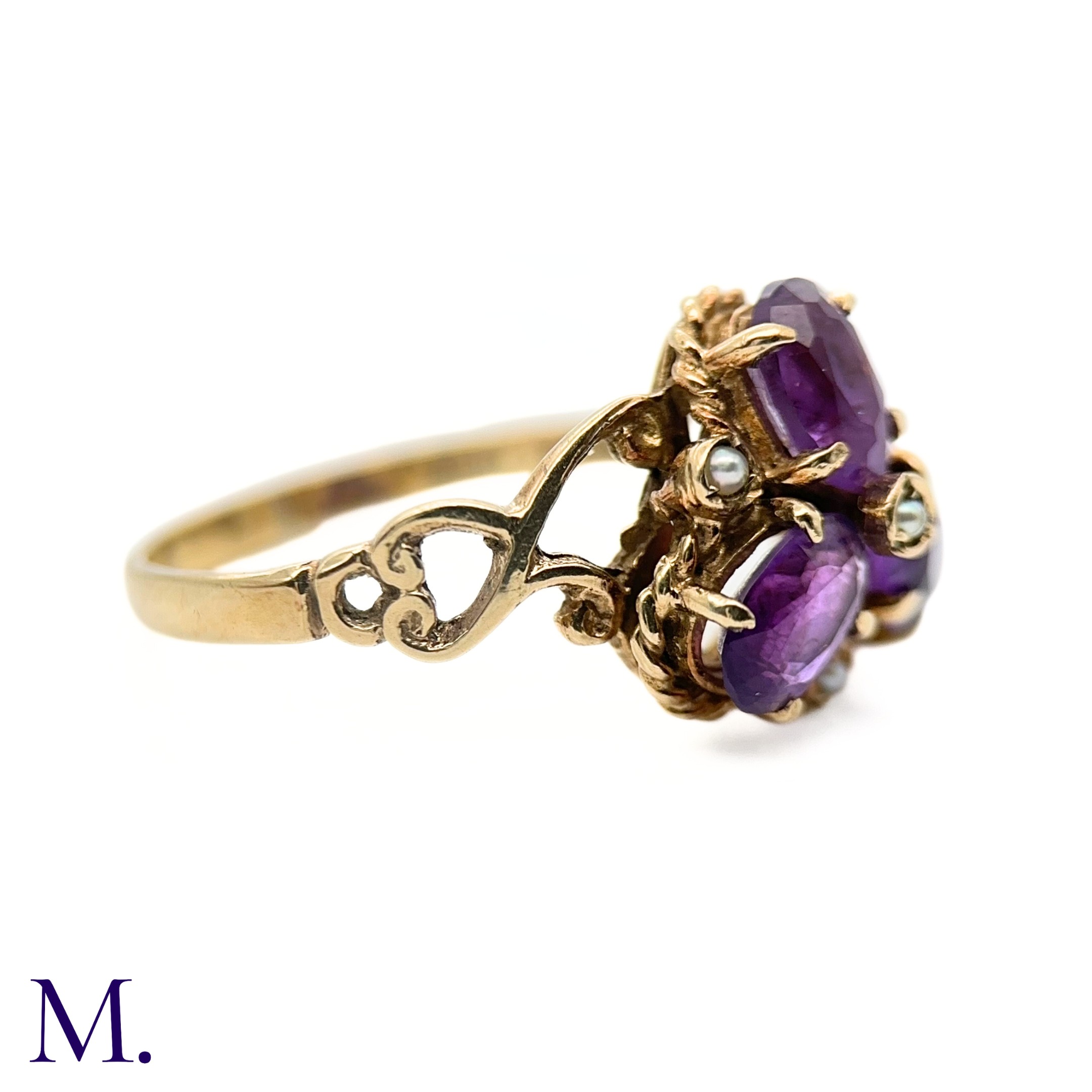 NO RESERVE - An Amethyst and Pearl Ring - Image 7 of 8