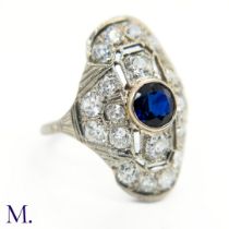 A Sapphire and Diamond Ring