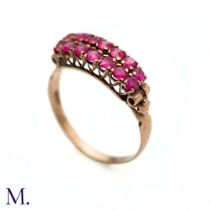 An Antique Ruby Double Row Ring