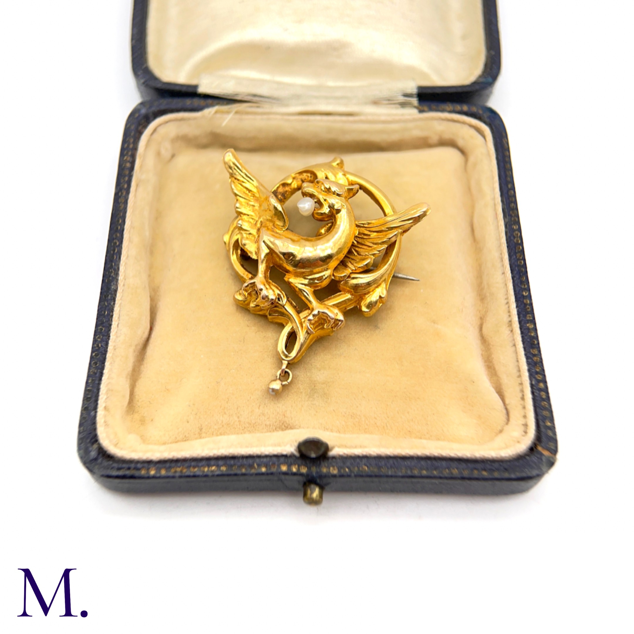 Antique French Chimera Brooch with Pearls - Image 2 of 4