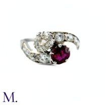 An Antique Ruby and Diamond Toi et Moi Ring