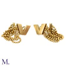 A Pair of 18ct Gold Earclips by Versace