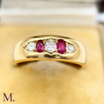 A Ruby and Diamond Gypsy Ring