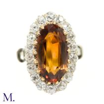 A French Citrine and Diamond Cluster Ring