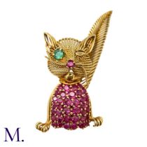 A "Winking Cat" Brooch by Tiffany & Co.