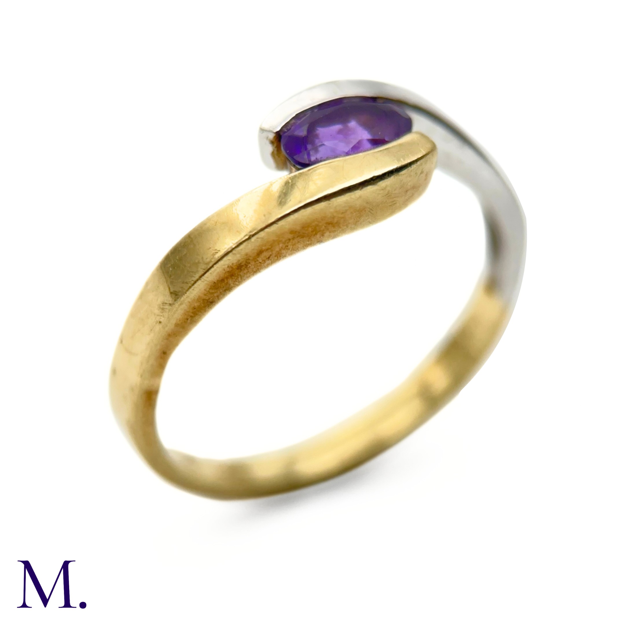 NO RESERVE - A Bi-Colour Gold and Amethyst Ring - Image 6 of 7