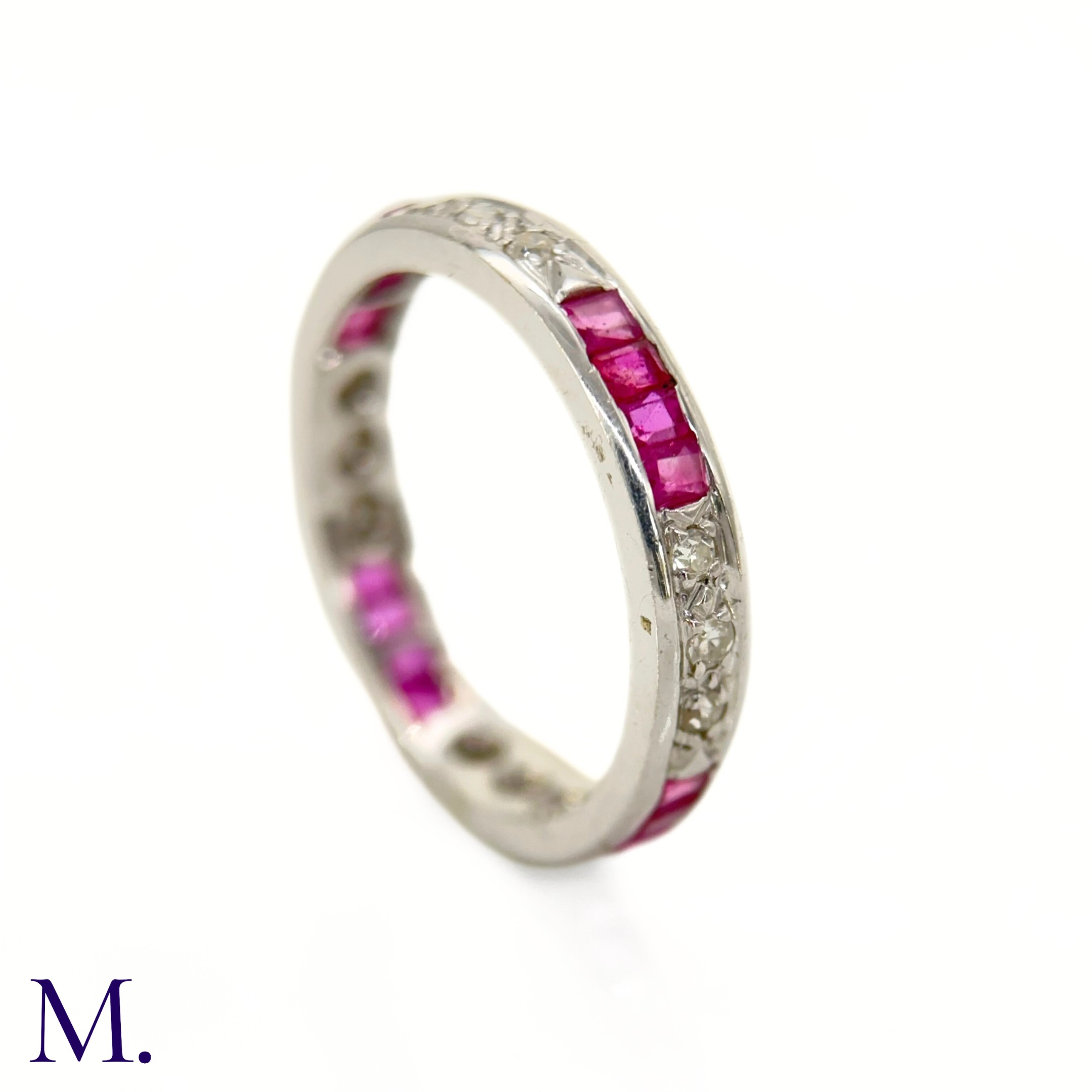 A Ruby and Diamond Eternity Band - Image 5 of 6