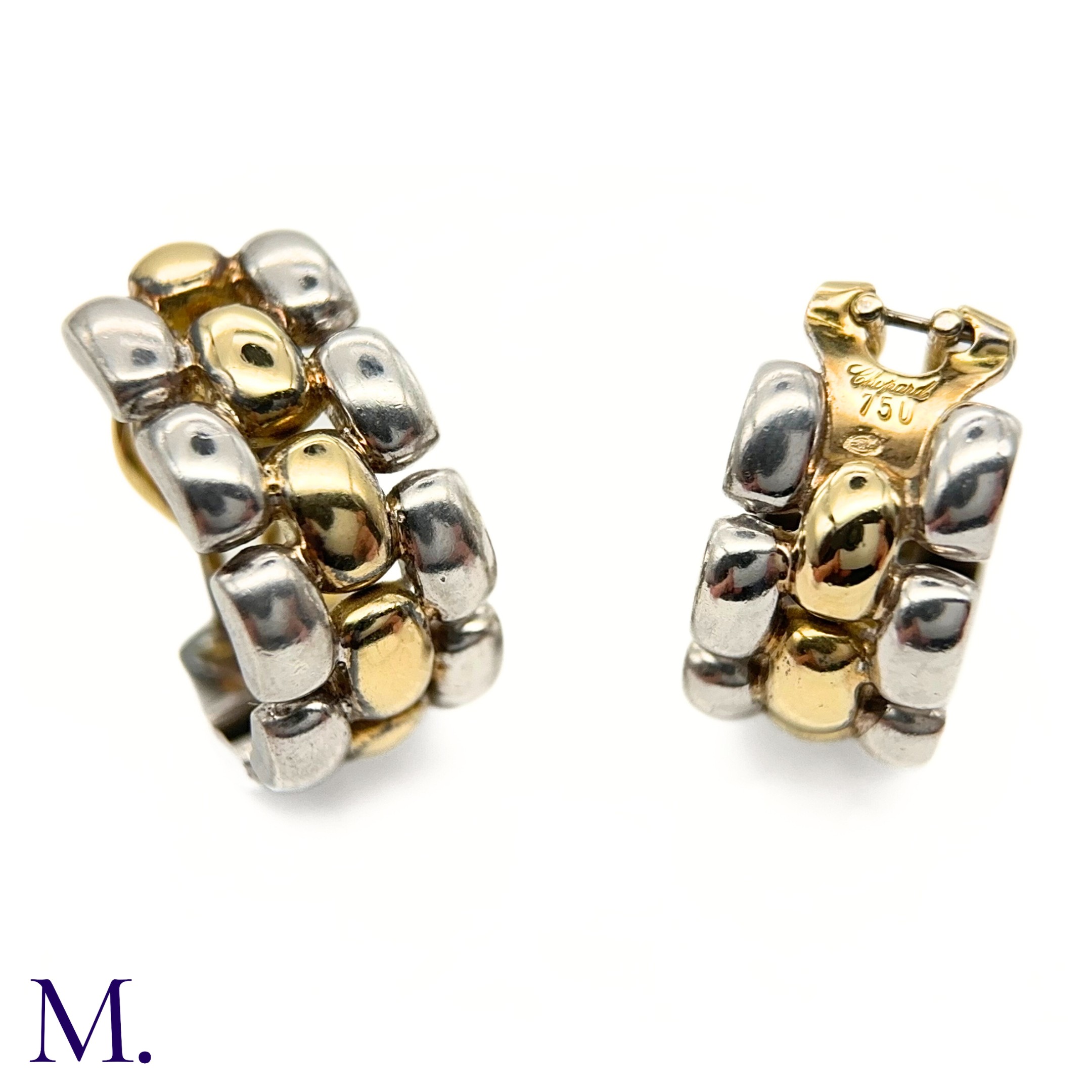 A Pair of Gold and Silver Earclips by Chopard - Image 4 of 4