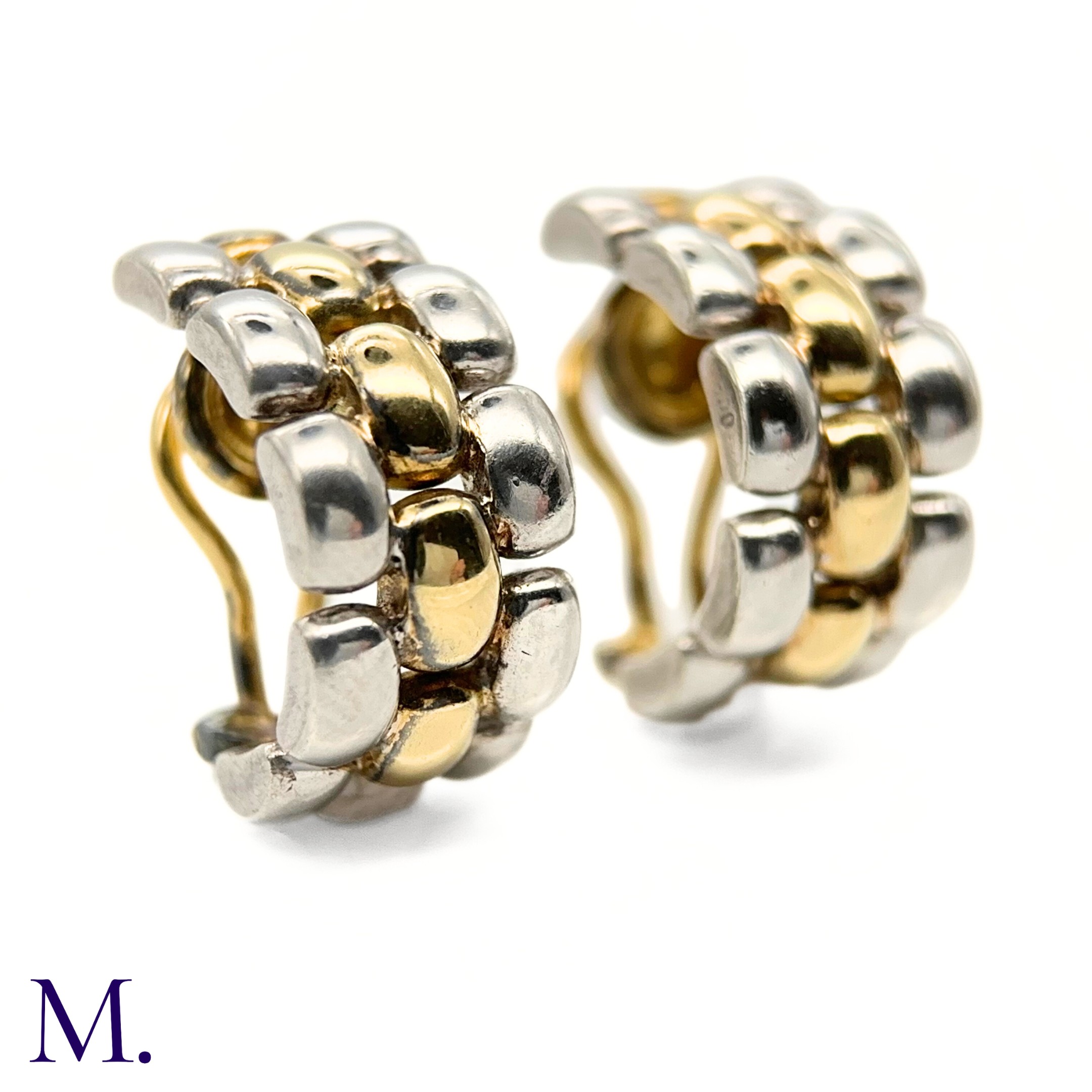 A Pair of Gold and Silver Earclips by Chopard - Image 2 of 4