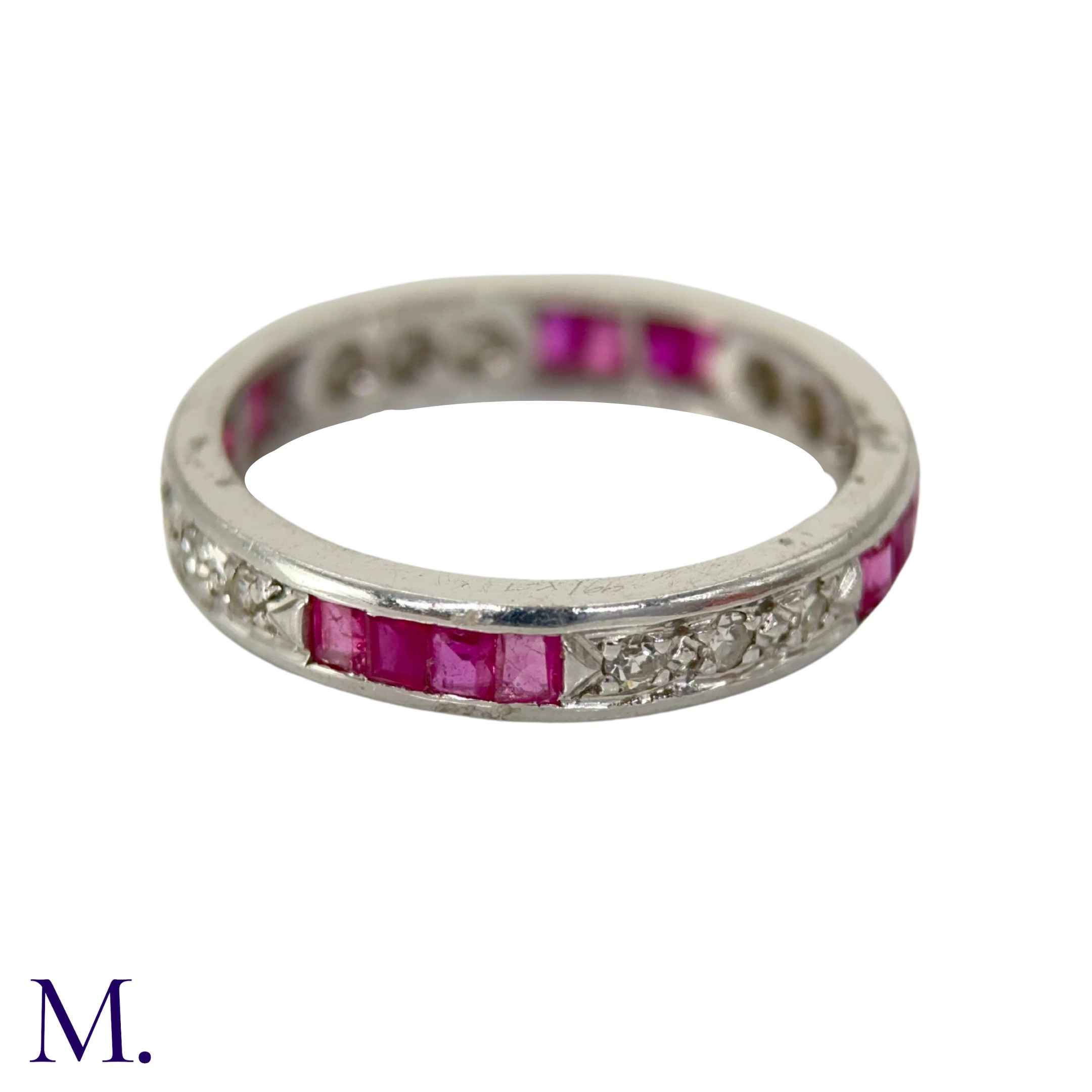 A Ruby and Diamond Eternity Band - Image 3 of 6