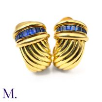 A Pair of Sapphire Earclips by OJ Perrin