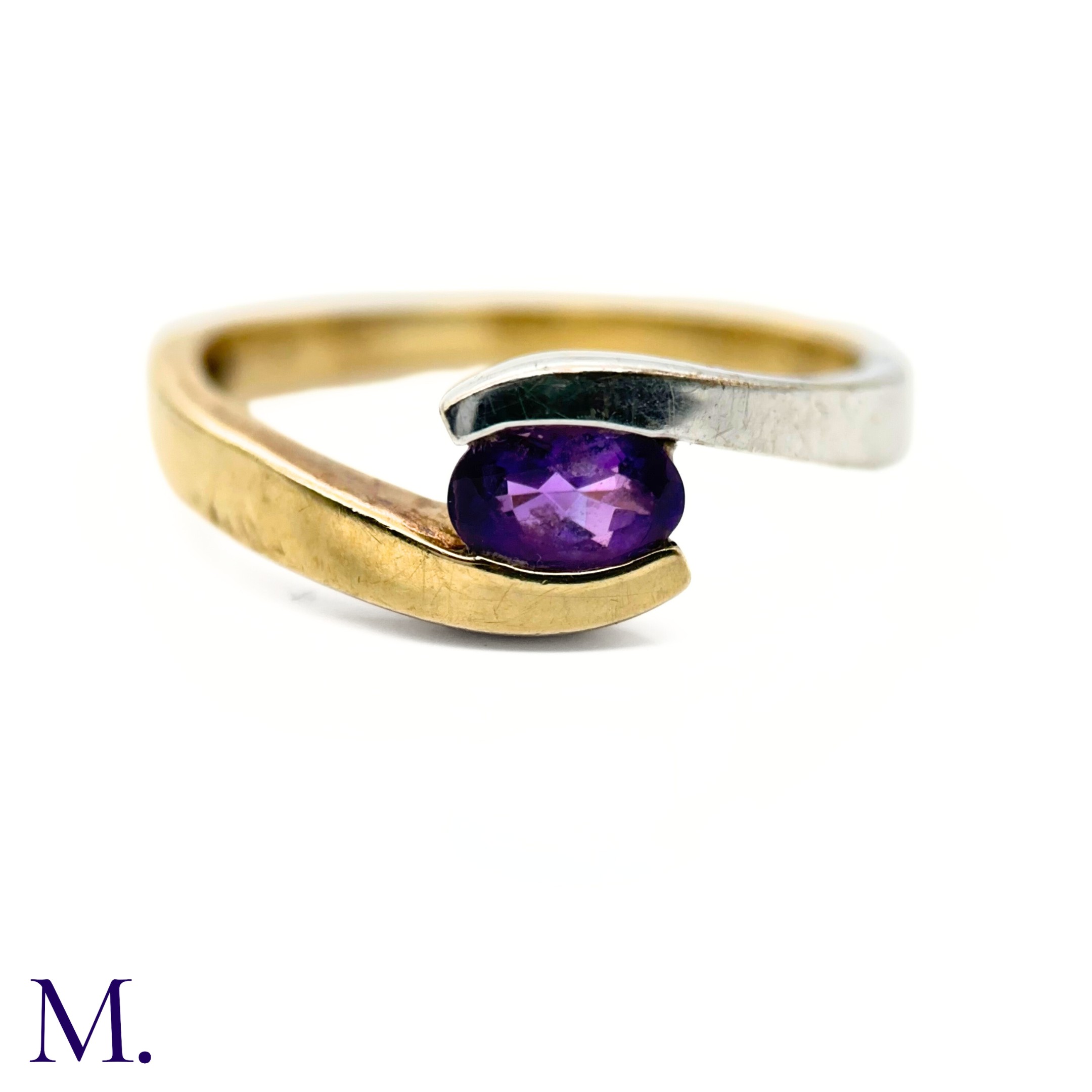 NO RESERVE - A Bi-Colour Gold and Amethyst Ring - Image 4 of 7