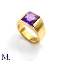 An Amethyst Tank Ring by Cartier