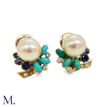 A Pair of Pearl Earclips by Mauboussin