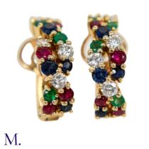 A Pair of Diamond and Gem-Set Earclips by Boucheron