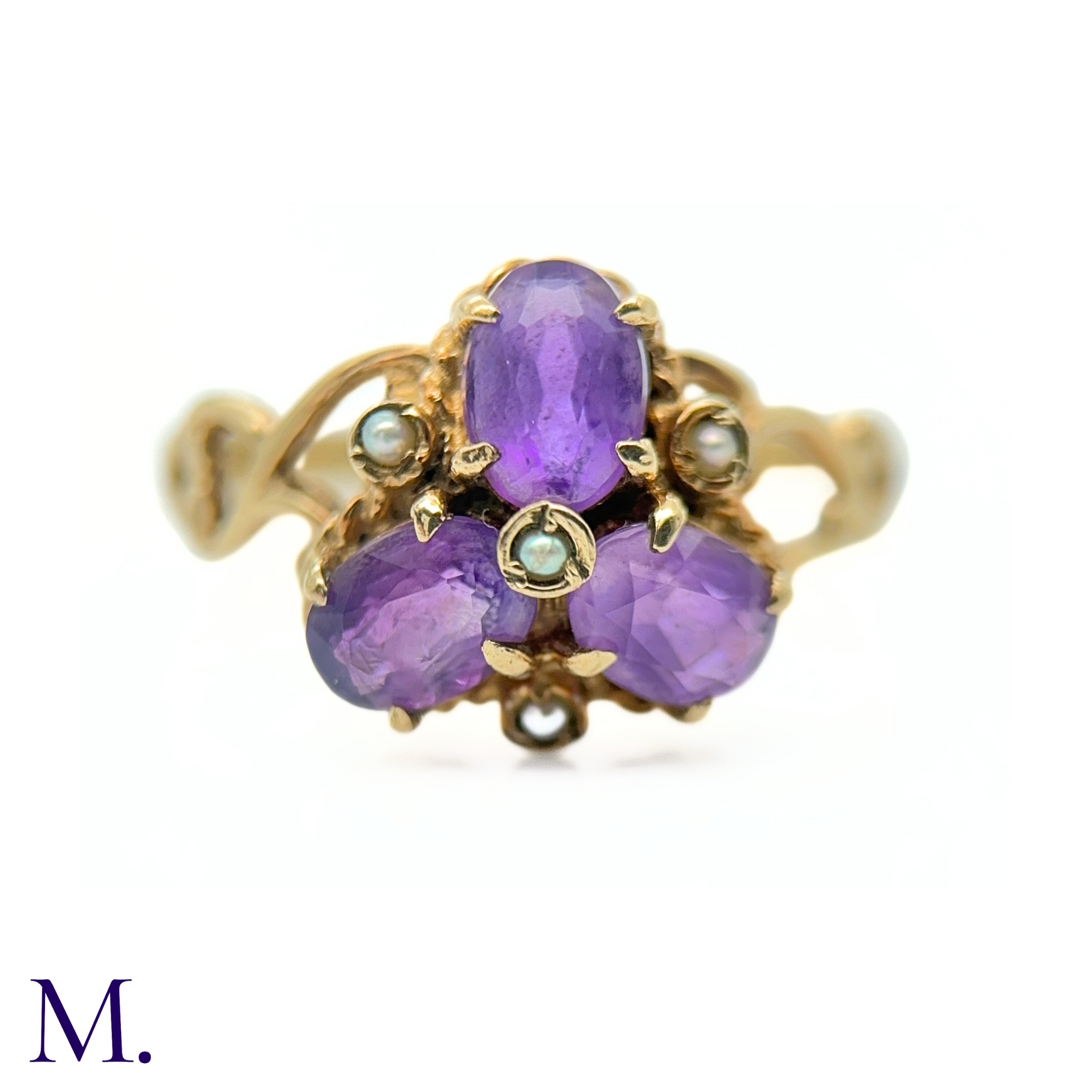 NO RESERVE - An Amethyst and Pearl Ring - Image 5 of 8