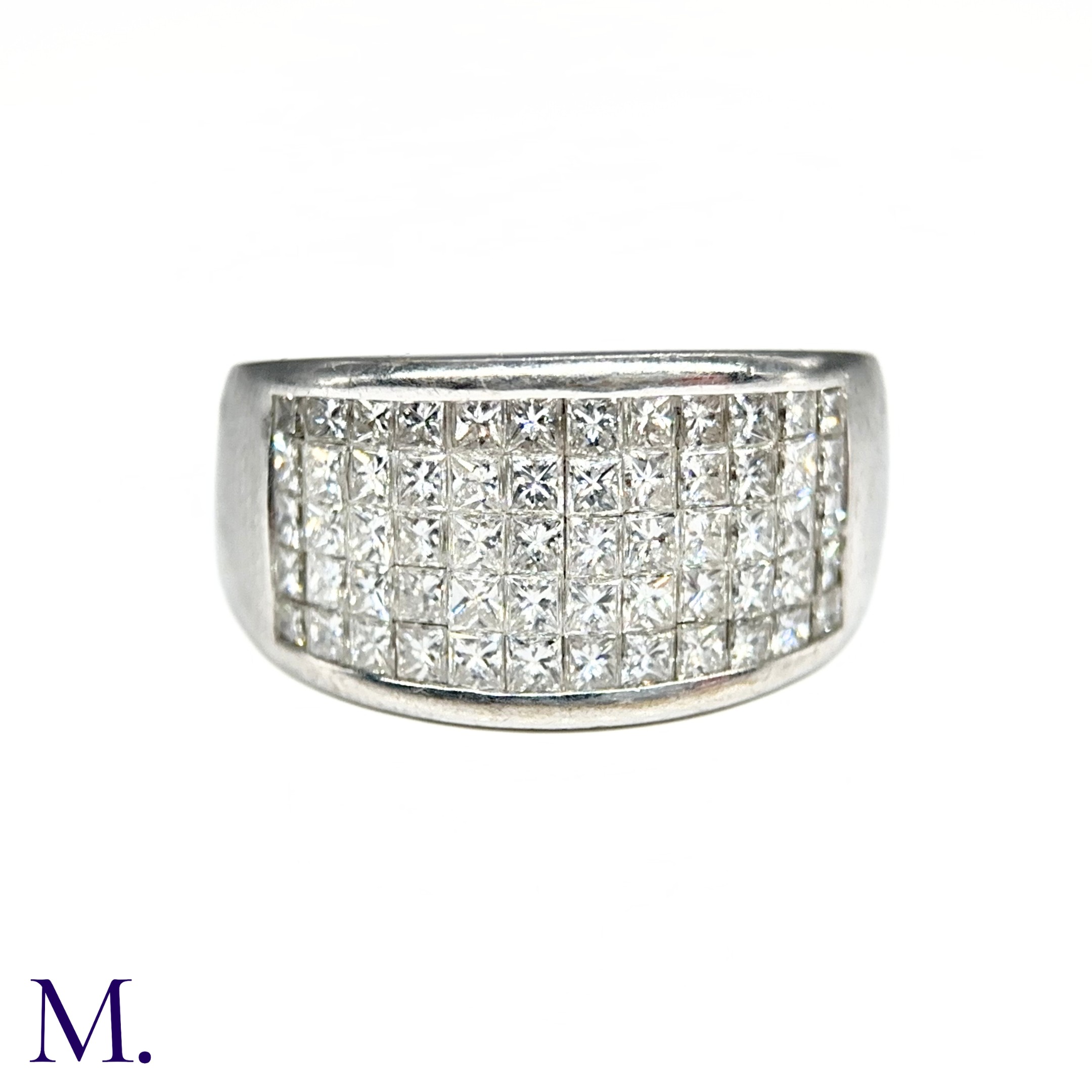 An 5-Row Asscher-cut Diamond Ring - Image 5 of 7