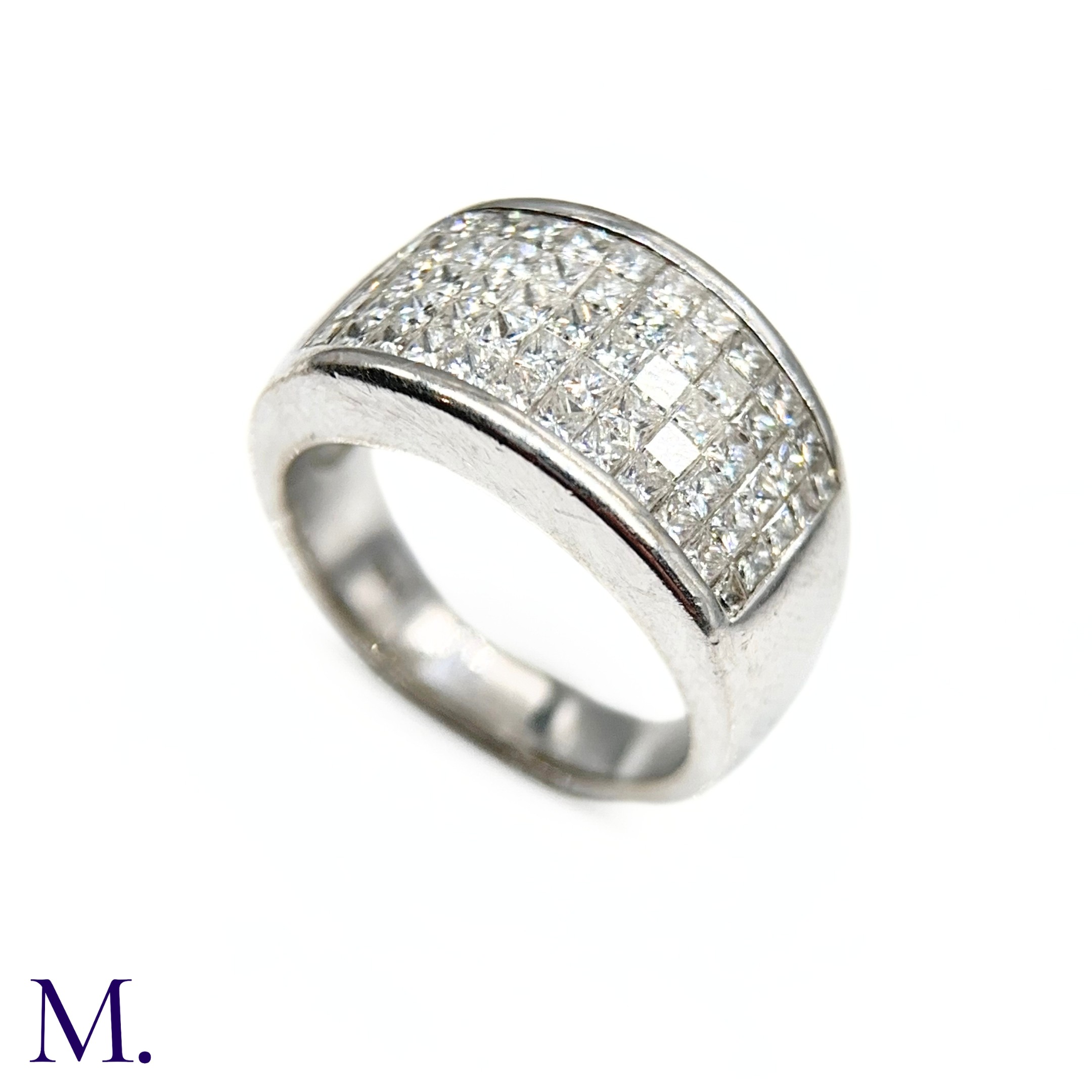 An 5-Row Asscher-cut Diamond Ring - Image 4 of 7