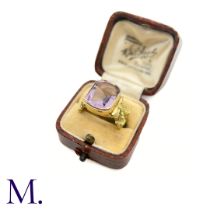 An Art Nouveau Amethyst Ring (Spanish) The yellow gold ring originates from the Catalonia area in
