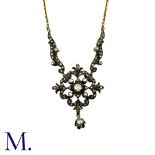 A Rose Diamond Necklace The rose diamond pendant hangs from a 48cm later 14ct gold chain. The
