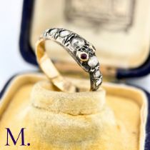 An Antique Diamond-Set Snake Ring The antique 18ct yellow gold and silver-topped snake ring is set