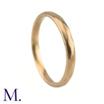 A Faceted 9ct Rose Gold Band The band is marked for 9ct gold and dates to 1939. Weight: 1.8g Size: M