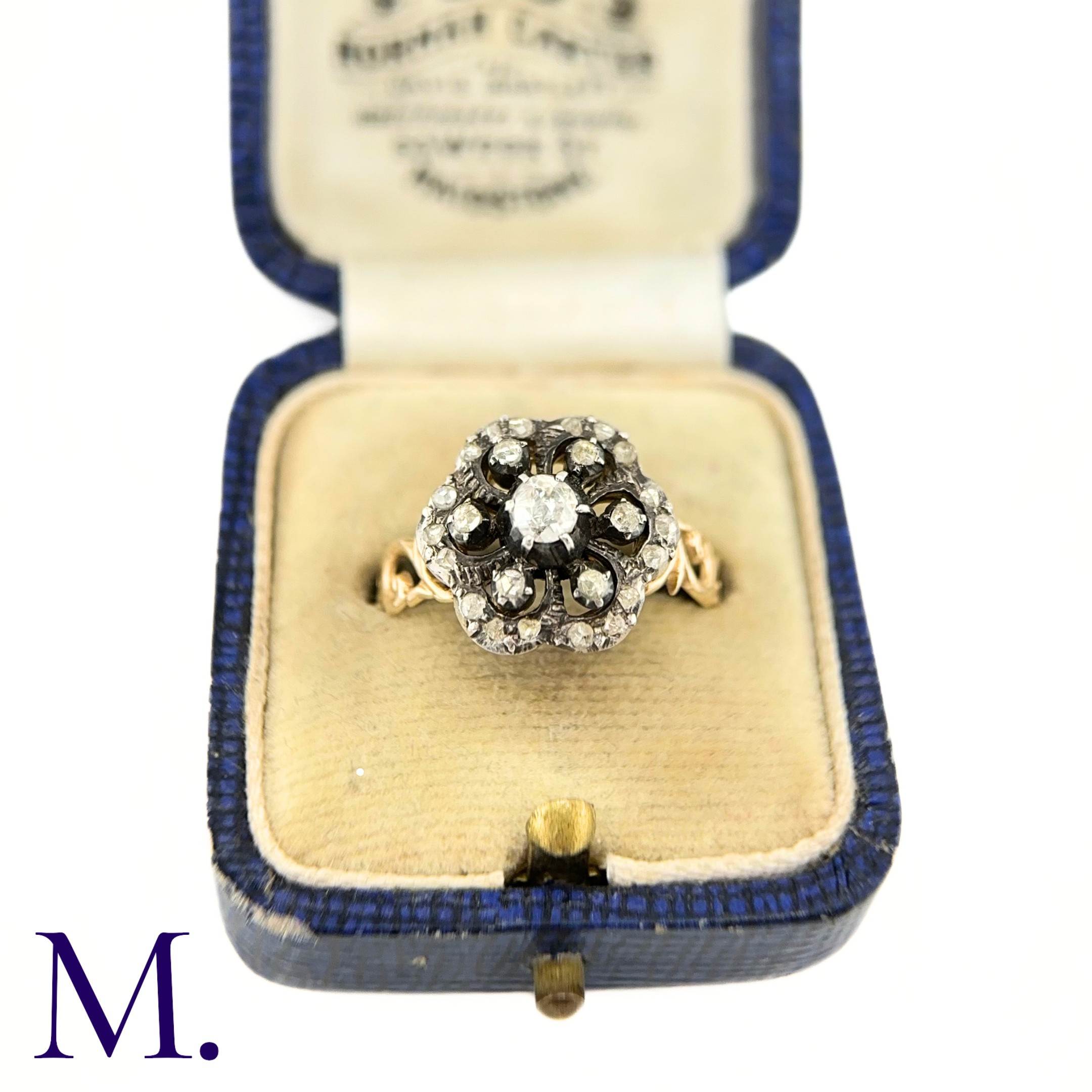 An Antique Rose Diamond Cluster Ring The ring is set with a 0.20ct old cut diamond to the centre - Image 5 of 5