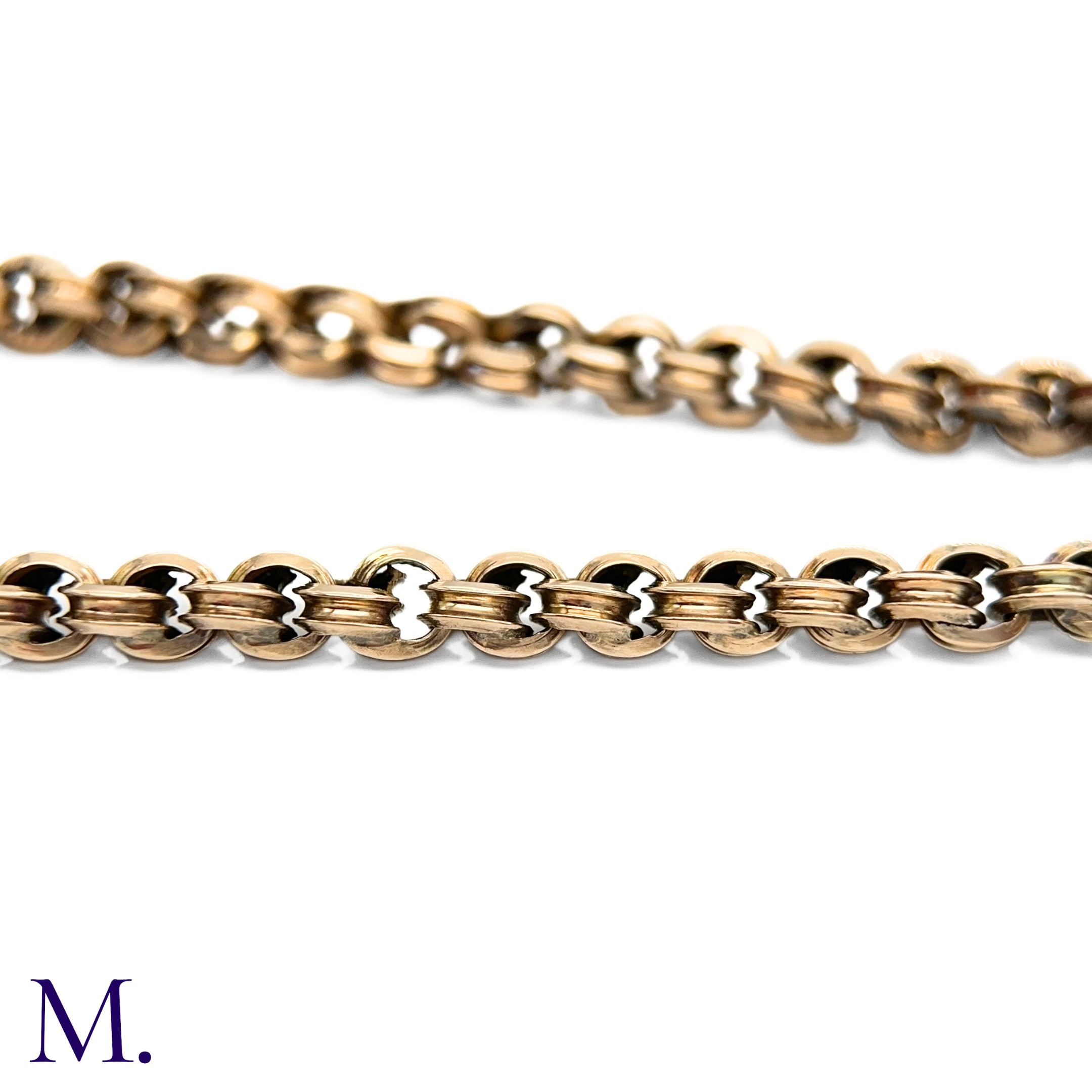An Antique 9ct Gold Fancy Link Bracelet. The 9ct rose gold bracelet is secured with a heart-shaped - Image 3 of 5