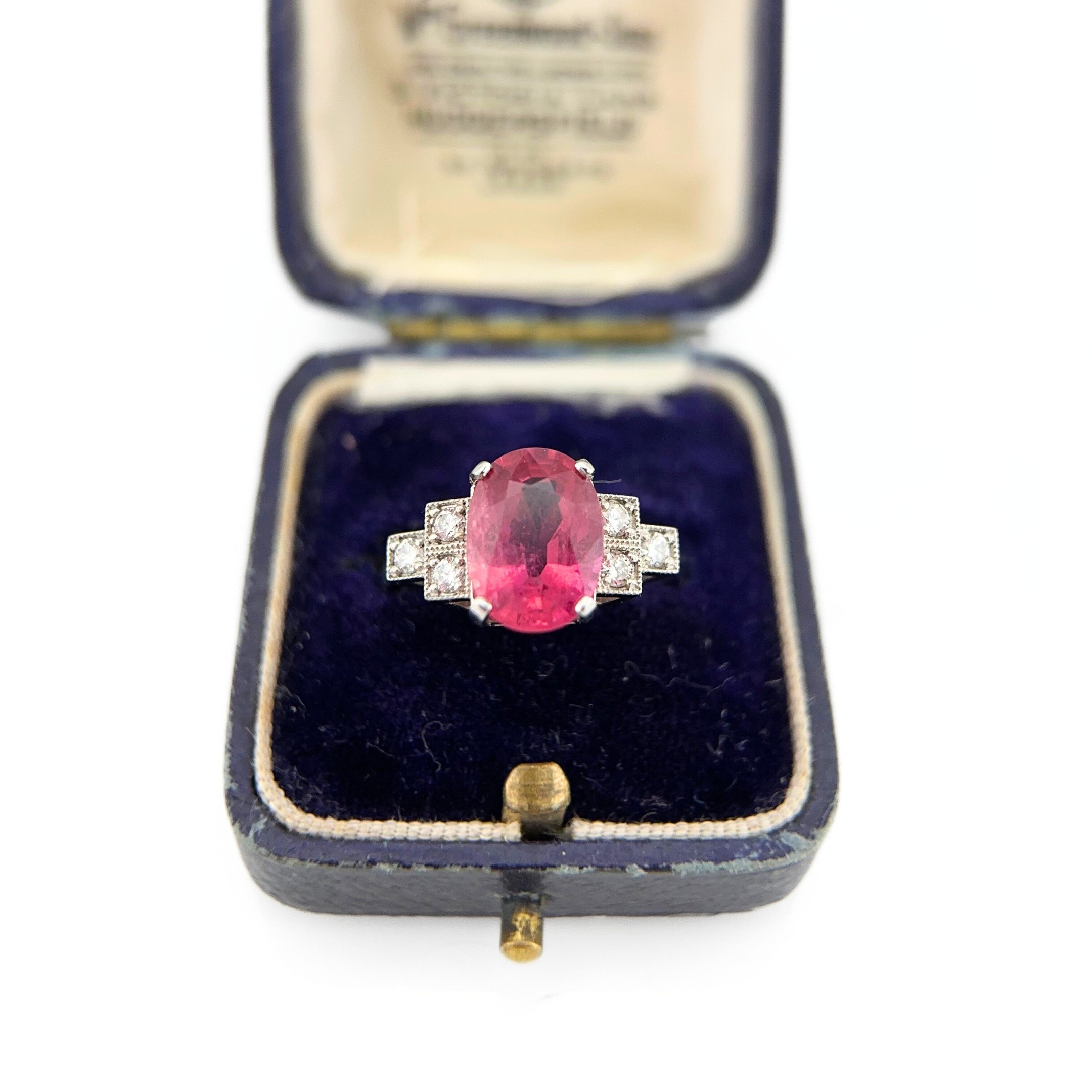 A Ruby and Diamond Ring The 18ct white gold ring is set with a bright pink ruby of approximately 3. - Image 5 of 8