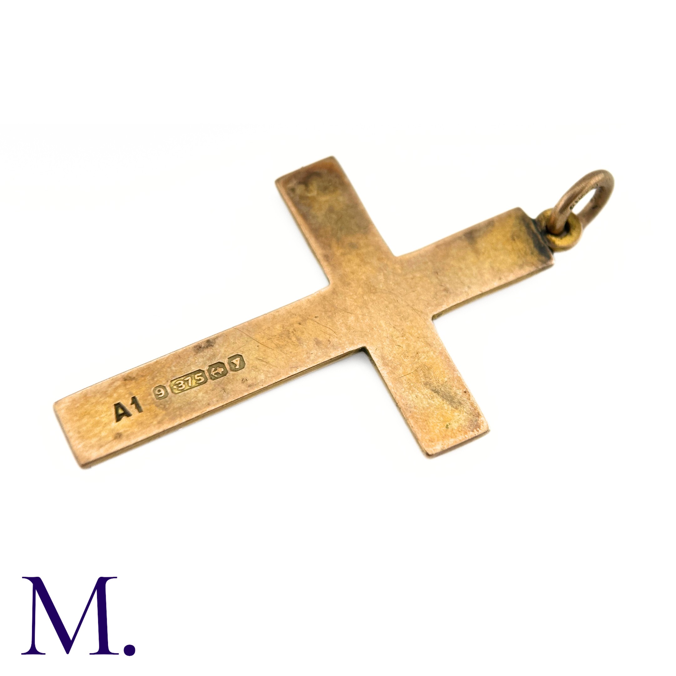 NO RESERVE - An Antique Gold Cross Pendant The rose gold cross is hallmarked for 9ct gold and is - Image 3 of 3