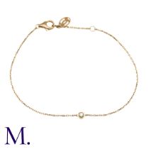 A Diamond Station Bracelet by Cartier The 18ct rose gold bracelet by Cartier is set with a 5pt