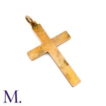 NO RESERVE - An Antique Gold Cross Pendant The rose gold cross is hallmarked for 9ct gold and is