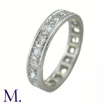 A Diamond Eternity Band The diamond eternity band is set with bright round cut diamonds amounting to