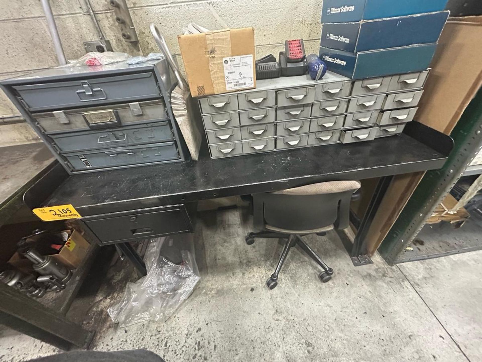 Industrial Metal Work Desk With Drawer