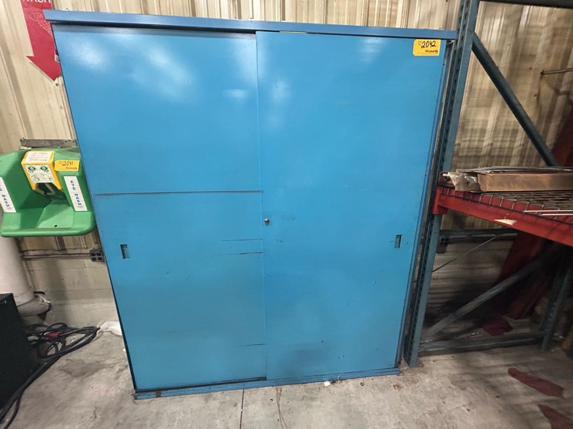 Industrial Sliding Door Cabinet with (8) Shelfs, Approx. 73"W x 26"D x 84"H - Image 3 of 3