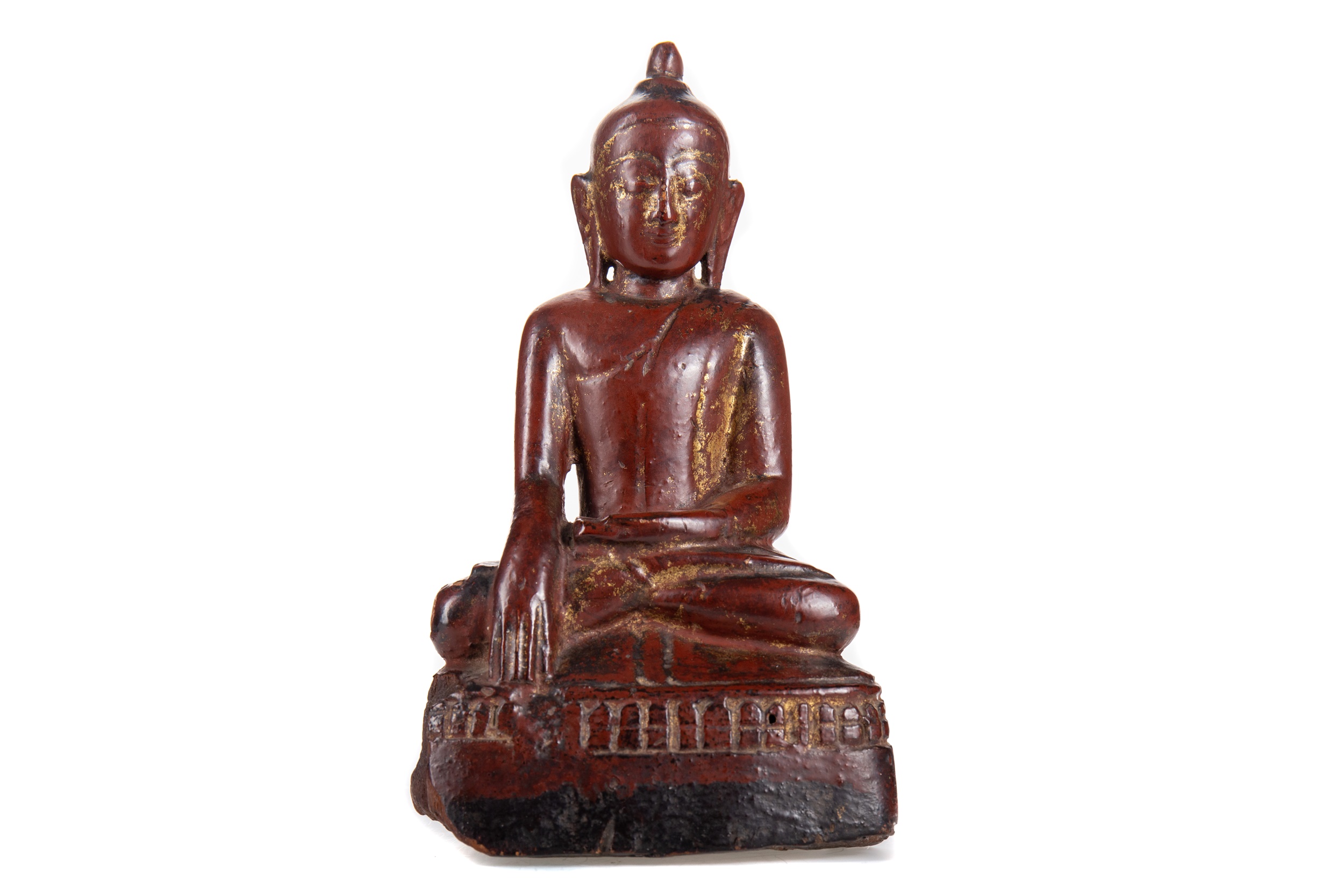 SINO-TIBETAN RED LACQUER BUDDHA2 19TH CENTURY