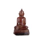 SINO-TIBETAN RED LACQUER BUDDHA2 19TH CENTURY