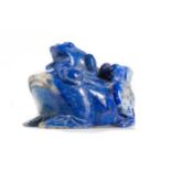 CHINESE LAPIS LAZULI CARVING OF FROGS2 LATE 19TH/EARLY 20TH CENTURY