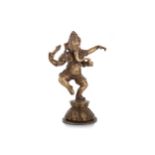 INDIAN CAST BRASS GANESHA FIGURE, CIRCA EARLY 20TH CENTURY