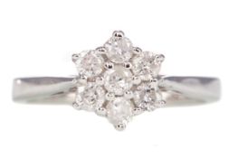 A CERTIFICATED DIAMOND CLUSTER RING