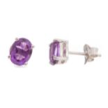 PAIR OF AMETHYST STUD EARRINGS