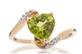 PERIDOT AND DIAMOND RING