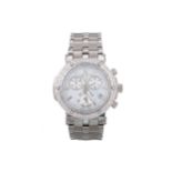 FRANK ROSHA MOTHER OF PEARL AND DIAMOND STAINLESS STEEL QUARTZ WRIST WATCH