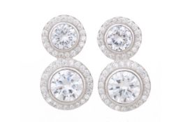 PAIR OF CUBIC ZIRCONIA EARRINGS