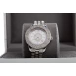 DIOR LADY'S DIOR CHRISTAL DIAMOND SET STAINLESS STEEL AUTOMATIC WRIST WATCH