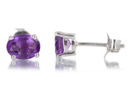 PAIR OF AMETHYST STUD EARRINGS