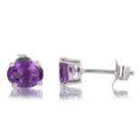 PAIR OF AMETHYST STUD EARRINGS