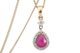 RUBY AND DIAMOND PENDANT