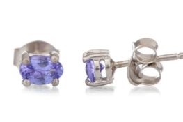 PAIR OF TANZANITE STUD EARRINGS