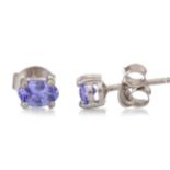 PAIR OF TANZANITE STUD EARRINGS